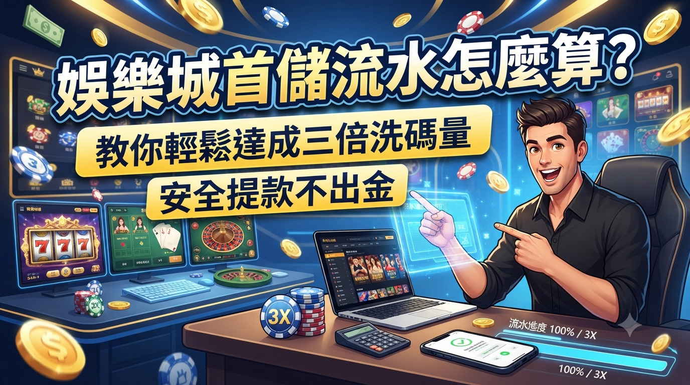 娛樂城首儲流水怎麼算？教你輕鬆達成三倍洗碼量安全提款不出金